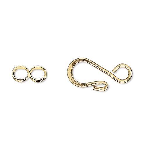 10 Big Fancy Swirl Hook & Eye Clasps Findings For Jewelry Plated Over Brass  Metal (Gold) - Imported Products from USA - iBhejo