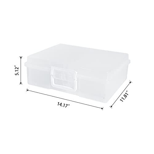 Naivees 4 x 6 Photo Storage Case with Handle, 16 Inner Photo Organizer Keeper, Extra Large Storage Picture Boxes, Seed Storage, Transparent Craft