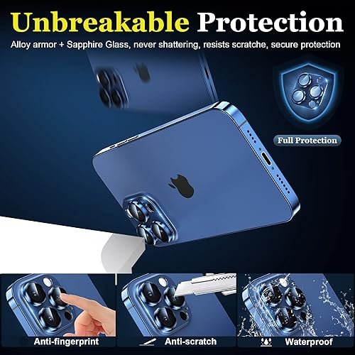 for iPhone 14 Pro Plus 13 15 Pro Max Camera Lens Protector 9H Tempered  Glass Camera Cover Metal Ring Protector for iPhone 15 Pro