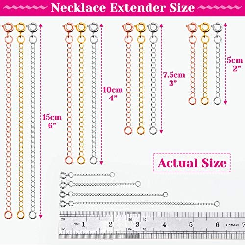 Jewelry Extenders For Necklaces, Anezus 12Pcs Necklace Extenders, Chain  Extenders For Necklace, Bracelet And Jewelry Making (Assorted Sizes &  Colors) - Imported Products from USA - iBhejo