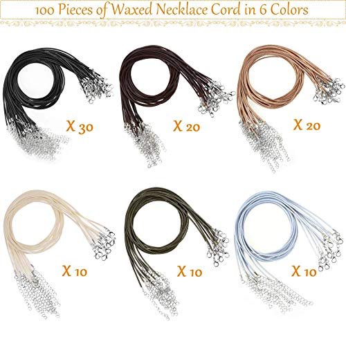  Selizo 100Pcs Necklace Cord String with Clasp Bulk for Jewelry  Making and Bracelet, Multicolor