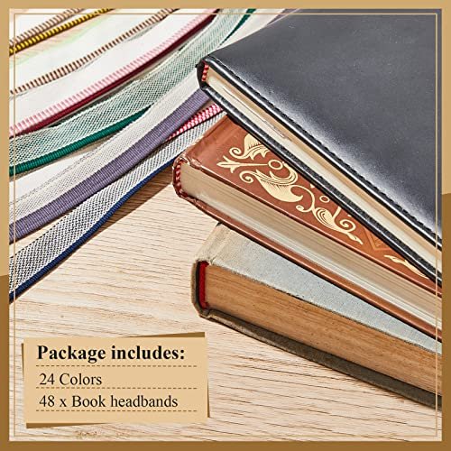 Juexica 48 Pcs Book Binding Headbands Endbands 11.8 Inches Long Medium  Cotton Book Headband Book Binding Kit For Beginners Bookbinding Book Decor,  0. - Imported Products from USA - iBhejo