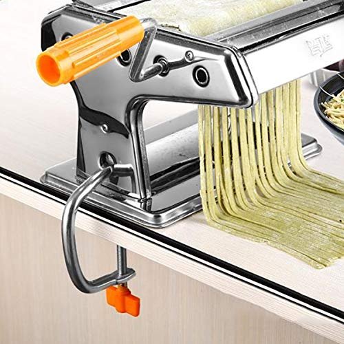 Pasta Machine, ISILER 9 Adjustable Thickness Settings Pasta Maker, 150  Roller Noodles Maker with Aluminum Alloy Rollers and Cutter for Pasta