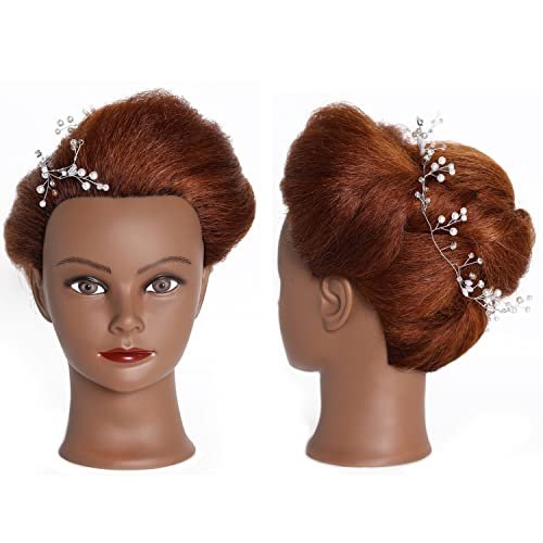 Mannequin Head 100% Real Hair Training Head Hairdresser