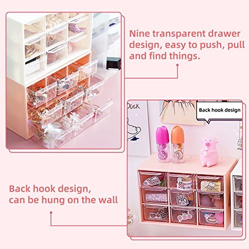 Craft Organizer, 9 Removable Mini Acrylic Plastic Drawers Organizer For Desk,  Cute Kawaii Storage Organizer Office Supplier For Jewelry, Sewing Suppl -  Imported Products from USA - iBhejo