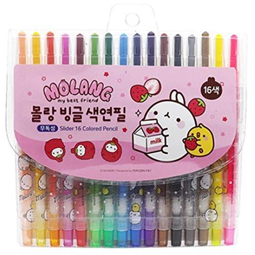 Molang 16 Colors Twist Colored Pencil Set, Set For Adults And Kids, Drawing  Pencils For Sketch, Arts, Coloring Books, Korean Stationery - Imported  Products from USA - iBhejo