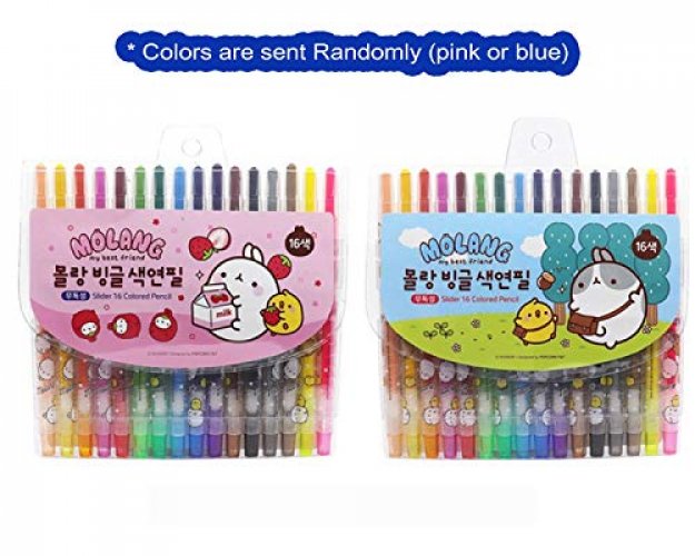 Molang 16 Colors Twist Colored Pencil Set, Set For Adults And Kids, Drawing  Pencils For Sketch, Arts, Coloring Books, Korean Stationery - Imported  Products from USA - iBhejo