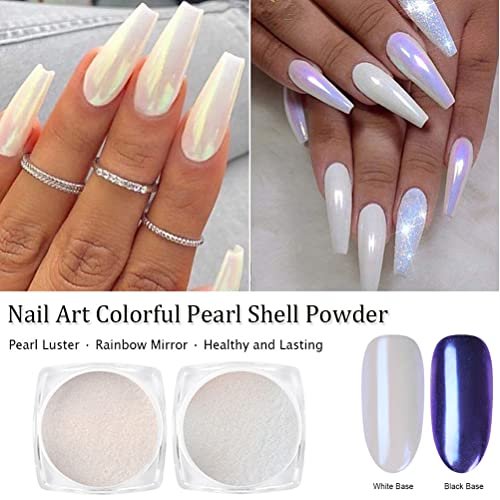 1Box White Chrome Powder Matte Pigment Pearl Nails Nail Art Crystal Shiny  Dust | eBay