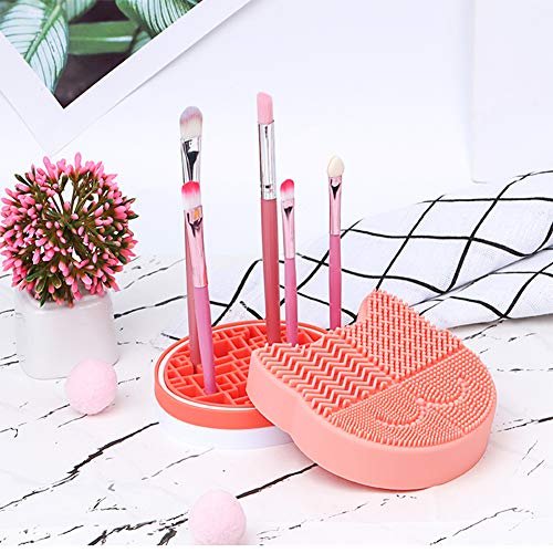 Pink Makeup Brush Cleaning Mat