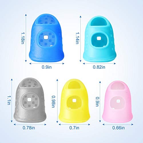 20 Pieces Rubber Finger Tips Guard 5 Sizes Silicone Thimble Finger Pads  Grips