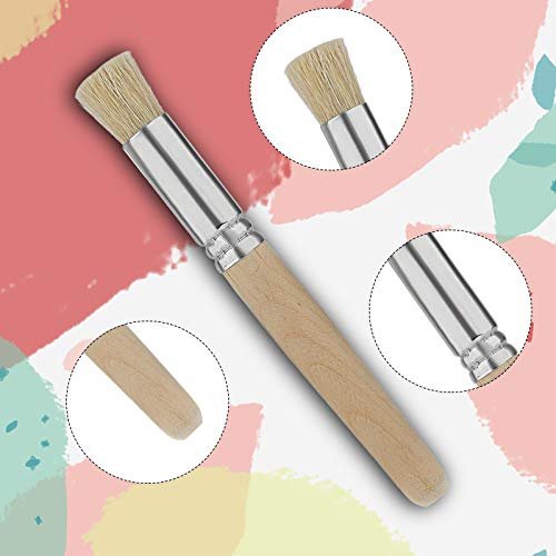 6 Wooden Stencil Brushes, (3 Sizes)