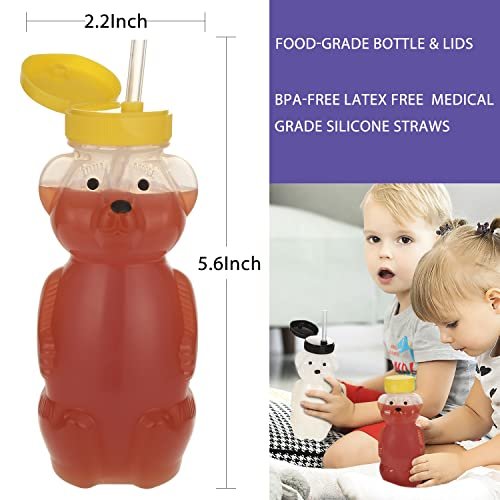 Special Needs Bottle Bear Straw Drinking Teaching Cup (6 Straws
