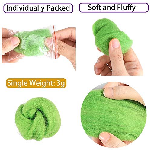 Habbi 100 Colors Needle Felting Wool - Fibre Wool Roving For Diy Craft  Materials, Needle Felt Roving For Spinning Blending Custom Colors -  Imported Products from USA - iBhejo