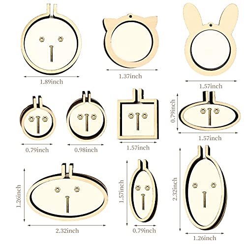  ZOCONE 10 Packs Mini Embroidery Hoops, Small Ring Tiny  Embroidery Hoops, Wood Round Embroidery Hoops Oval Embroidery Hoops for DIY  Embroidery Necklace Pendant and Keychain