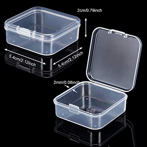 Satinior 24 Packs Small Clear Plastic Beads Storage Containers Box With  Hinged Lid For Storage Of Small Items, Crafts, Jewelry, Hardware, 2.12 X  2.12 - Imported Products from USA - iBhejo
