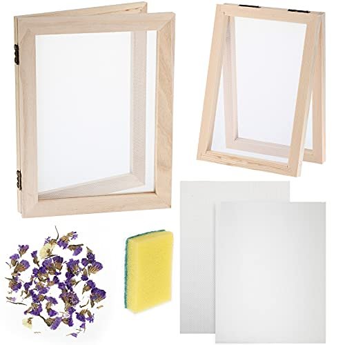 12 Pieces Paper Making Kit, 2 Size Wooden Paper Making Mould Frame Paper  Making Screen Paper Making Mould Dried Flowers, Sponge With Replace Mesh  Clo - Imported Products from USA - iBhejo