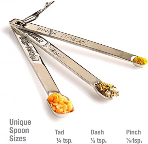 Gold Measuring Spoons - Set of 7 Includes Leveler - Premium Heavy-Duty Stainless Steel