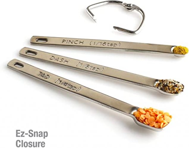 2Lbdepot Measuring Spoons Set Of 3 (Tad 1/4 Teaspoon, Dash 1/8 Teaspoon,  Pinch 1/16 Teaspoon), Chrome Finish, Premium Heavy-Duty Stainless Steel,  Nar - Imported Products from USA - iBhejo