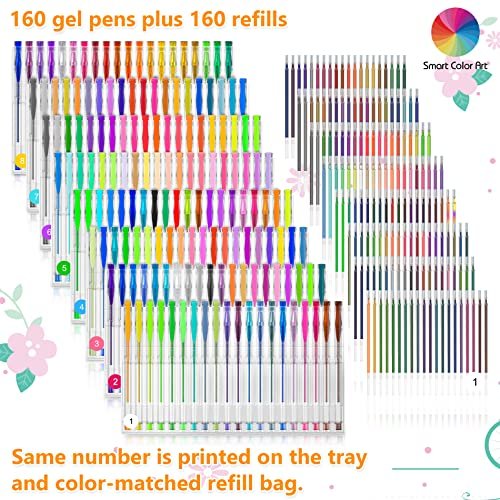 320 Gel Pens Set with Refill for Adult Glitter Coloring Book Writing  Drawing Art