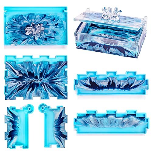 YIGWANG Rectangle Resin Tray Molds with Edges for Resin Casting