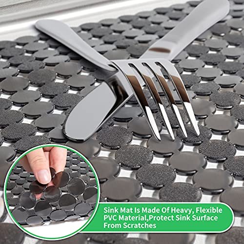 Kitchen Sink Protector Mat - 2Pack Adjustable Sink Protectors for Kitchen  Stainless Steel Sink - Fast Draining Sink Mats for Bottom Of Kitchen Sink 