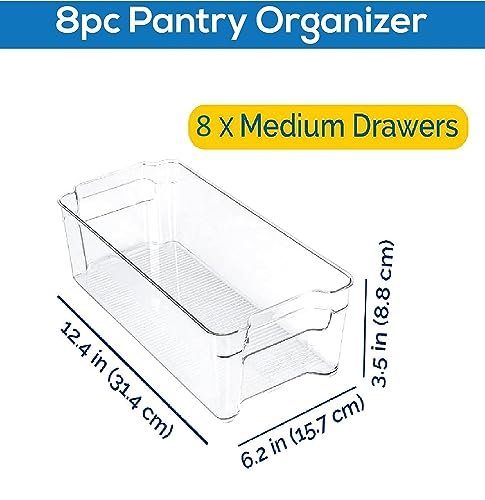 Utopia Home - Fridge Organizers And Storage Clear- Set Of 8 Refrigerator  Organizer Bins - Pantry Organizers And Storage - Clear Plastic Storage Bins  - Imported Products from USA - iBhejo