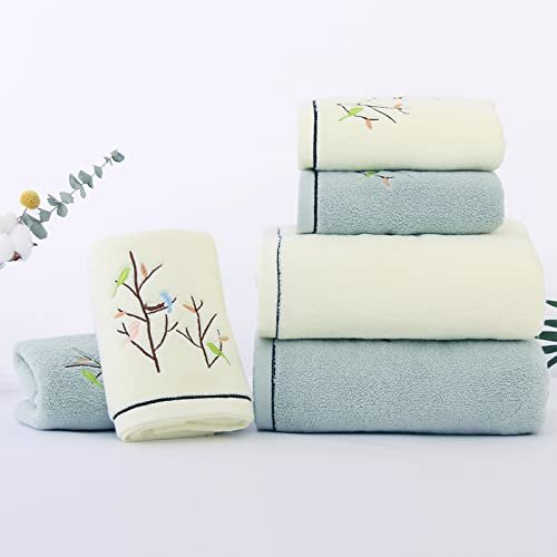 Pidada 100% Cotton Striped Pattern Hand Towels for Bathroom Set of