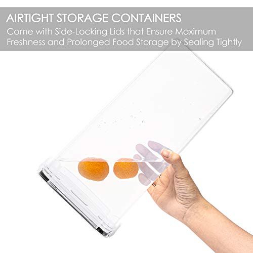 Vtopmart Airtight Food Storage Containers with Lids, 4 Pcs 2.8L Pasta Containers for Pantry Organization and Storage, BPA Free Kitchen Storage