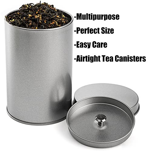 6pcs Tea Tins Canister With Airtight Double Lids,mini Tin Can Box And Small  Round Kitchen Canisters