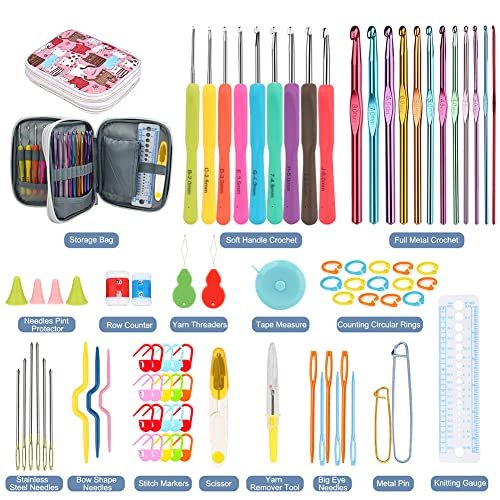 Knitting Loom Hook Crochet Needle Hook with Convenient Rubber Handles and  Large Eye Plastic Sewing Needles for Knifty Knitting Knitter Crafts (18