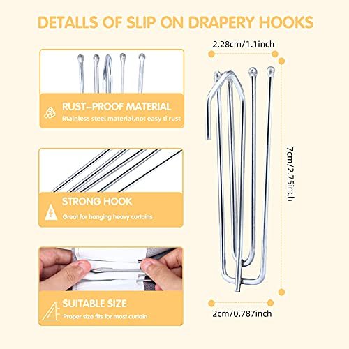 Stainless Steel Curtain Pleat Hook 24 Pack Of 4 Prongs Pinch Pleat Clips  Hooks Traverse Pleater