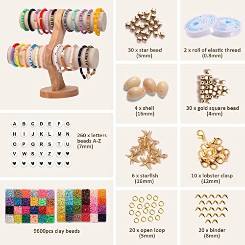 Smifsat 10020Pcs Clay Beads For Bracelet Making Kit, 48 Colors Flat Round  Polymer Clay Beads With 300 Letter Bracelet Beads Kit, Diy Arts Pendant Cha  - Imported Products from USA - iBhejo