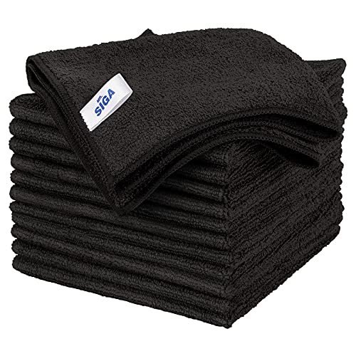 Mr.Siga Microfiber Cleaning Cloth, All-Purpose Microfiber Towels, Streak  Free Cleaning Rags, Pack Of 12, Black, Size 32 X 32 Cm(12.6 X 12.6 Inch) -  Imported Products from USA - iBhejo