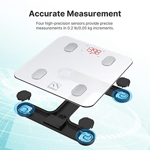  FITINDEX Smart Scale for Body Weight, Digital Bathroom Scale  for Body Fat BMI Muscle, Weighting Machine with Bluetooth Body Composition  Health Monitor Analyzer Sync Apps for People - Black : Health