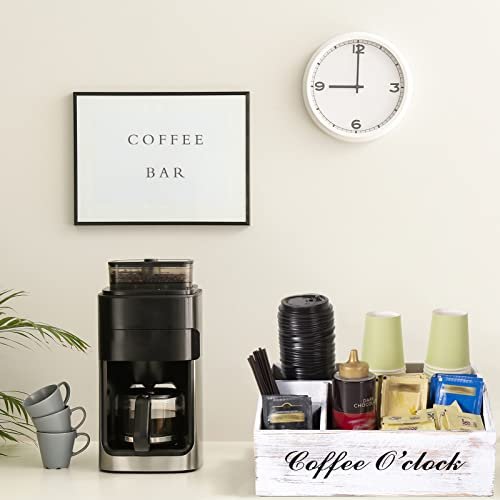 Coffee Station Organizer, Wooden Coffee Bar Accessories Organizer for  Counter