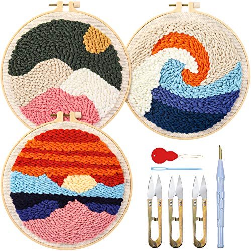 Rug Punch Starter Supplies Kit, Punch Needle Embroidery Beginners Set  6-pieces 