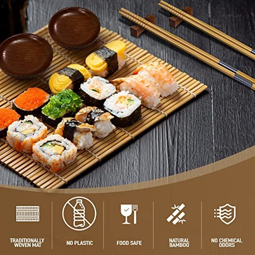 SUSHI MAKING KIT Japanese Sushi Set Cooking Lover Gifts Sushi Plate Wooden  Paddle and Other Accessories Diy Beginners Kit 