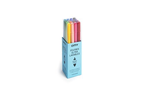 Omy Signature Ultrawashable Double Tipped Felt Markers, Box Of 16