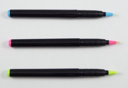  DirectGlow Set of 3 Invisible UV Blacklight Ink Marker Blue  Red Yellow : Permanent Markers : Office Products