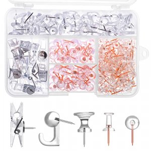 160 Pieces Clear Tacks Push Pins Plastic Thumb Tacks for Cork