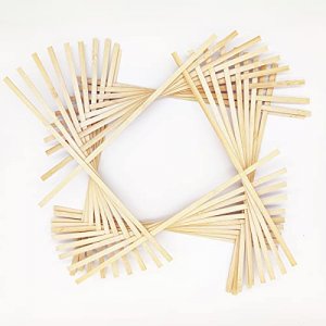  Pllieay 60 Pieces Bamboo Sticks Wooden Craft Sticks