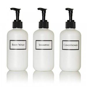 Artanis Home Silkscreened Empty Shower Bottle Set for Shampoo