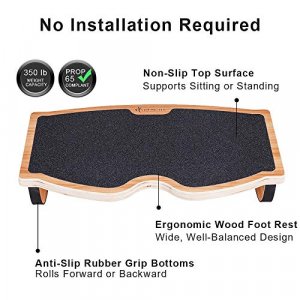 Scalebeard Adjustable Footrest with Removable Soft Foot Rest Pad -Washable  Cover,Max-Load 120Lbs with Massaging Beads for Car,Under Desk, Home