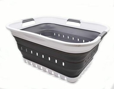 SAMMART 42L (11 gallon) Collapsible Plastic Laundry Basket - Foldable Pop  Up Storage Container/Organizer - Portable Washing Tub - Space Saving