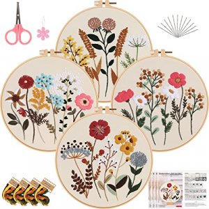 4 Set Embroidery Starter Kit Embroidery Kit for Beginners Adults