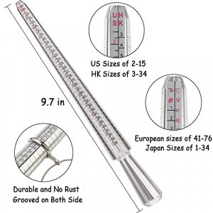 Accmor Ring Sizer Measuring Tool Including Ring Mandrel, Ring Gauge Finger  Sizer & Rubber Jewelry Hammer, Metal Ring Measurement Maker Kit Ring Sizin  - Imported Products from USA - iBhejo