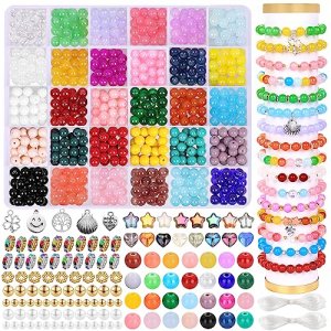  Beads for Bracelets Making Adults, Mixed 300pcs Healing Natural  Stone Bead Rock Loose Gemstone Beaded for DIY Bracelet Necklace Essential  Oil Jewelry Making Bulk (8mm)