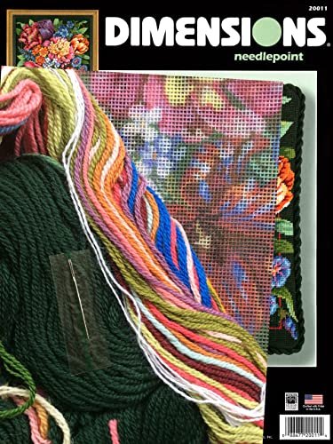 Dimensions Needlepoint Kit 14x14 Floral Splendor Stitched in Yarn