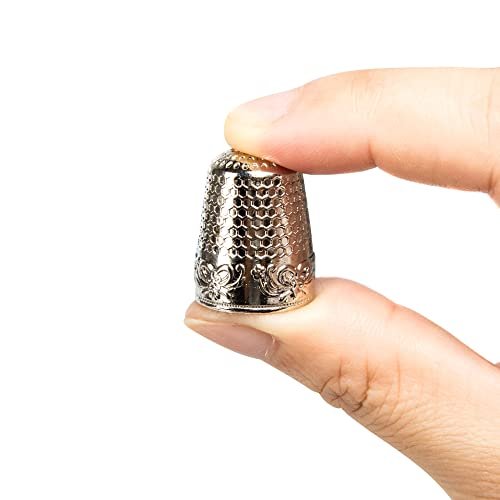 AXEN 4 Pieces Sewing Thimble, Metal Sewing Thimble Finger Protector,  Accessories DIY Sewing Tool, Silver