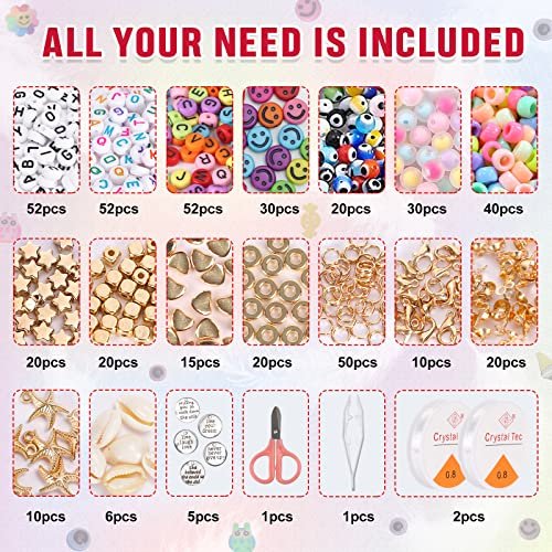 QUEFE 10680pcs, 48 Colors Clay Beads for Jewelry Making Kit, Charm Bracelet  Making Kit for Girls 8-12, Polymer Heishi Beads for Preppy, Crafts Gifts